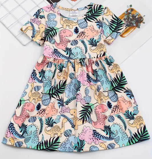 Colorful Dinosaur Dress - Ryry&Lulu