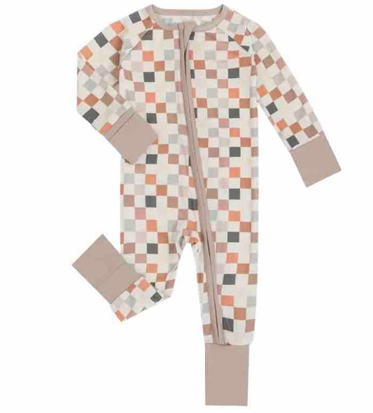 Natural Color Checkered Pajamas - Ryry&Lulu