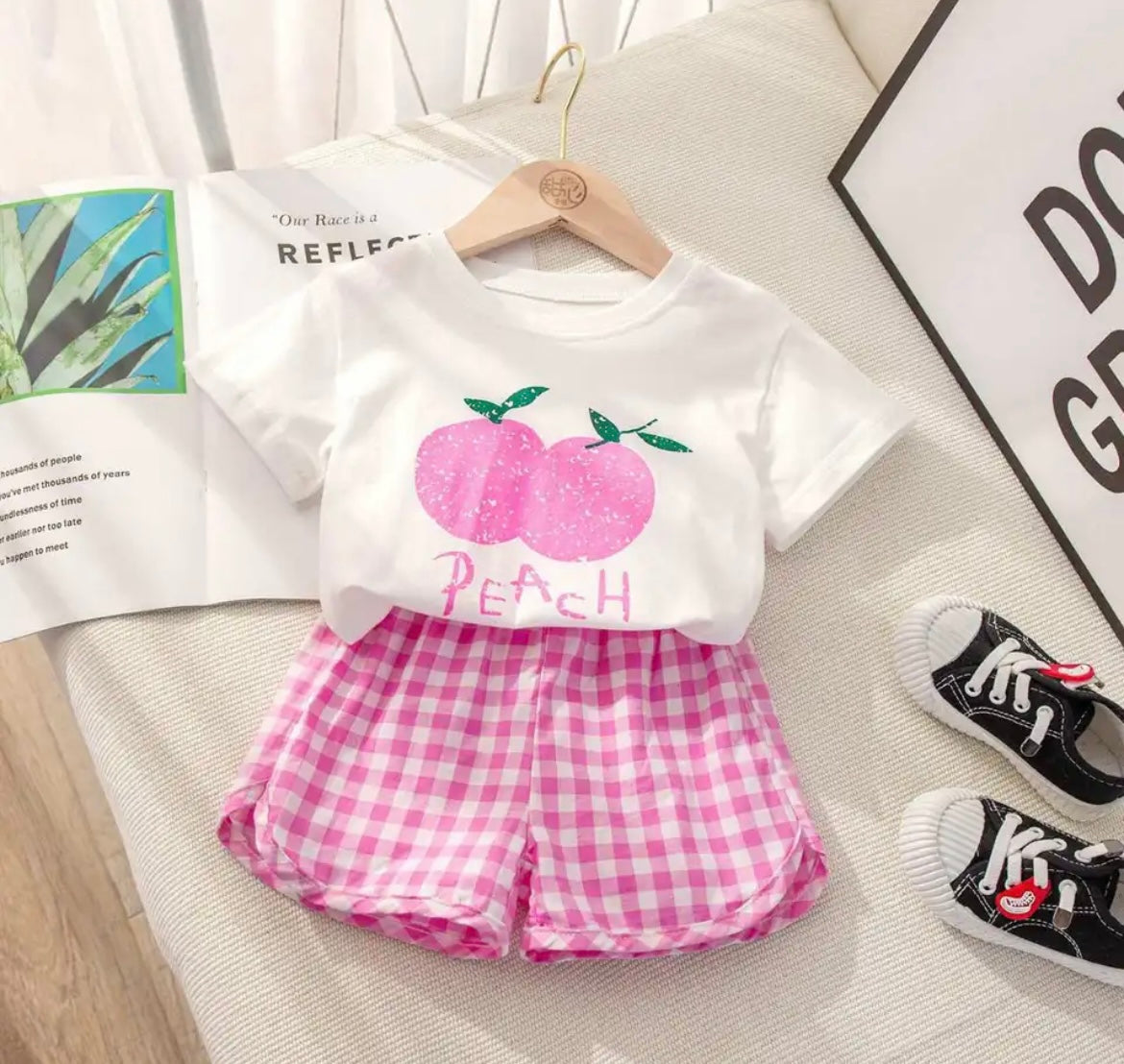 Fruit Shirt With Plaid Shorts - Ryry&Lulu