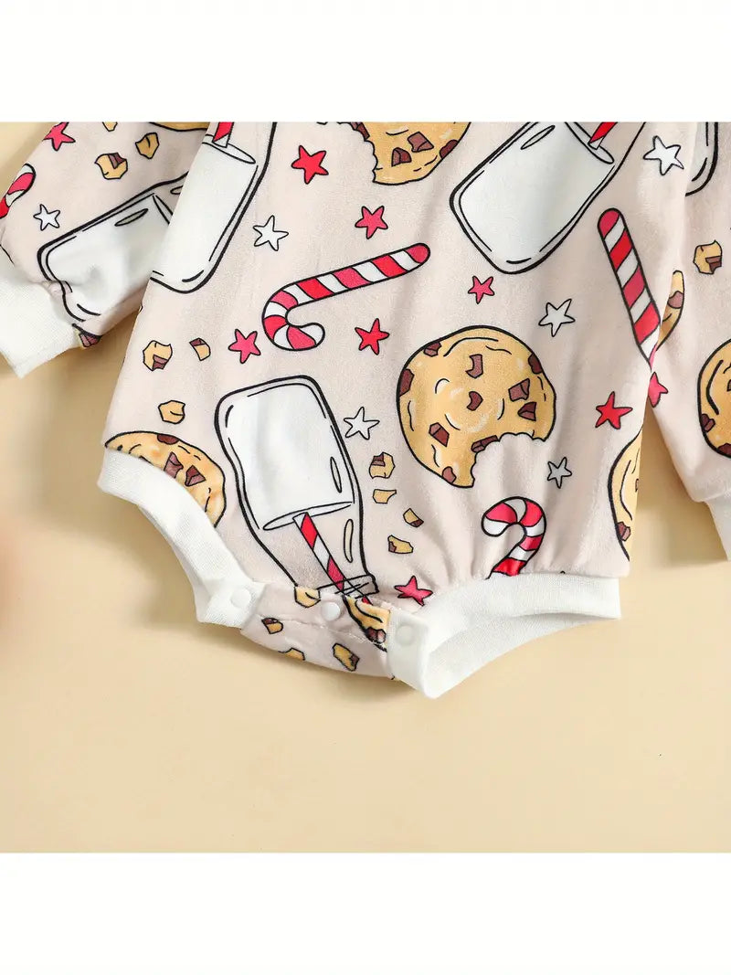 Milk And Cookies Long Sleeve Snap Onesie