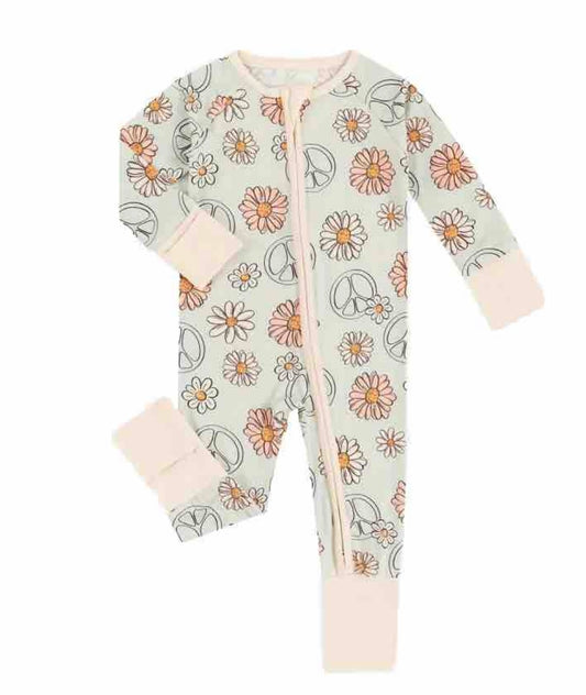 Flower And Peace Bamboo Fiber Pajamas - Ryry&Lulu