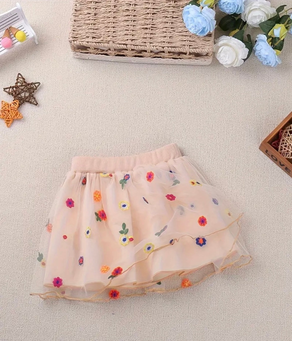 Floral Mesh Skirt - Ryry&Lulu