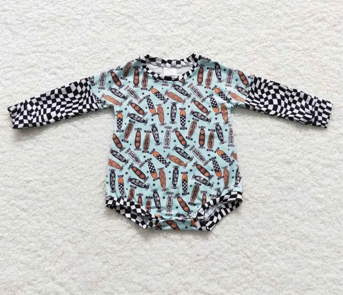 Longboard Graphic Long Sleeve Onesie - Ryry&Lulu