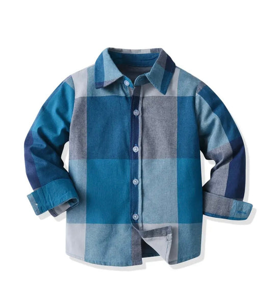 Blue Plaid Button Up Shirt - Ryry&Lulu