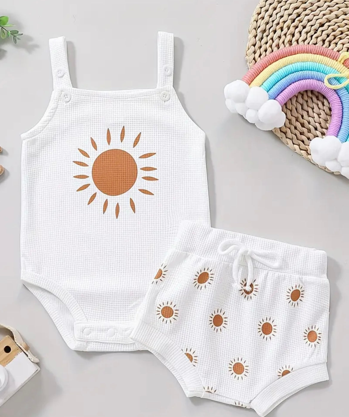 Sun Button Onesie and Shorts - Ryry&Lulu