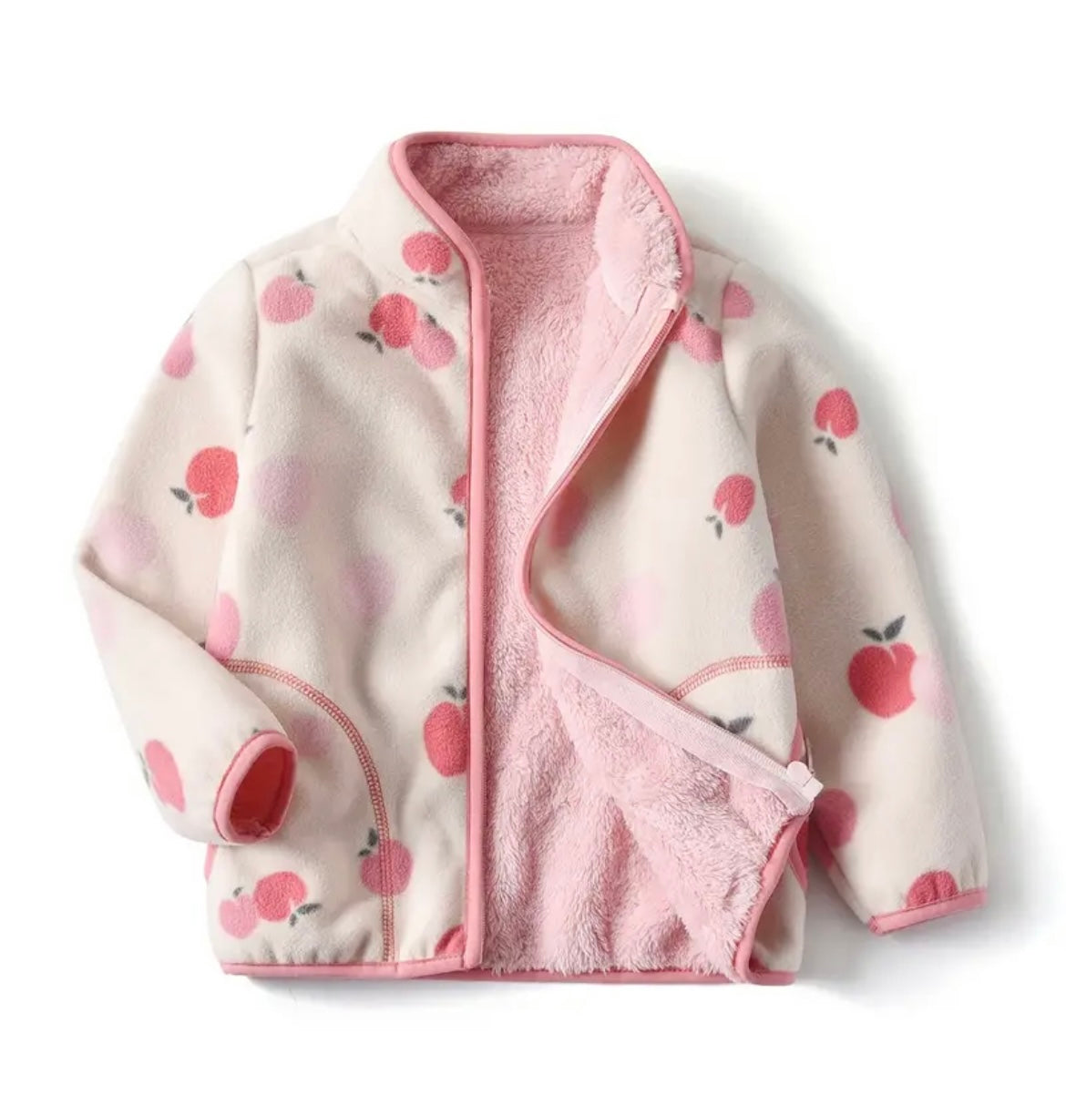 Warm Zip Up Peach Jacket - Ryry&Lulu