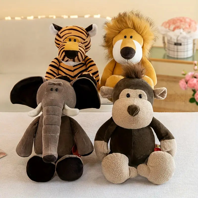 Adorable Soft Stuffed Animal (Giraffe, Monkey, Zebra, Elephant, Lion, Tiger, Or Raccoon)