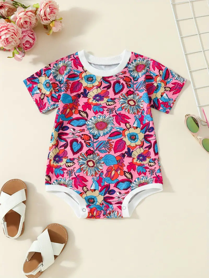 Bright Color Flower Onesie