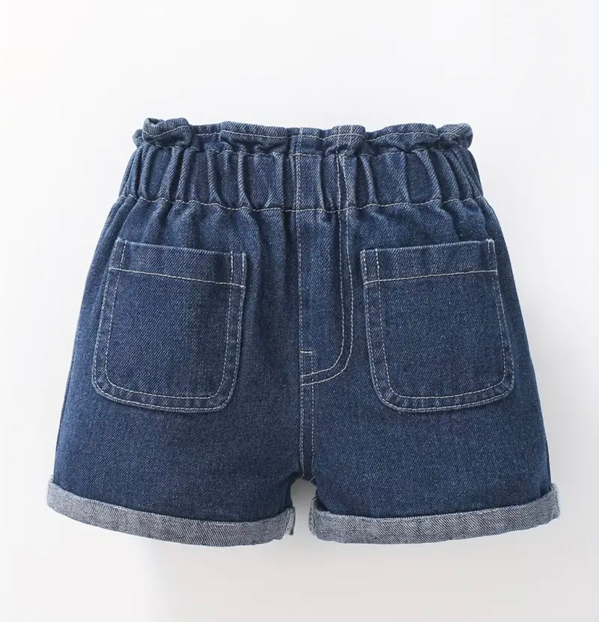 Elastic Shorts, Dark Wash Or Light Wash - Ryry&Lulu