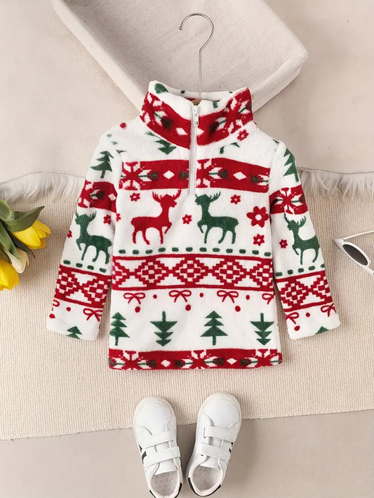 Super Soft Christmas Half Zip Sweater