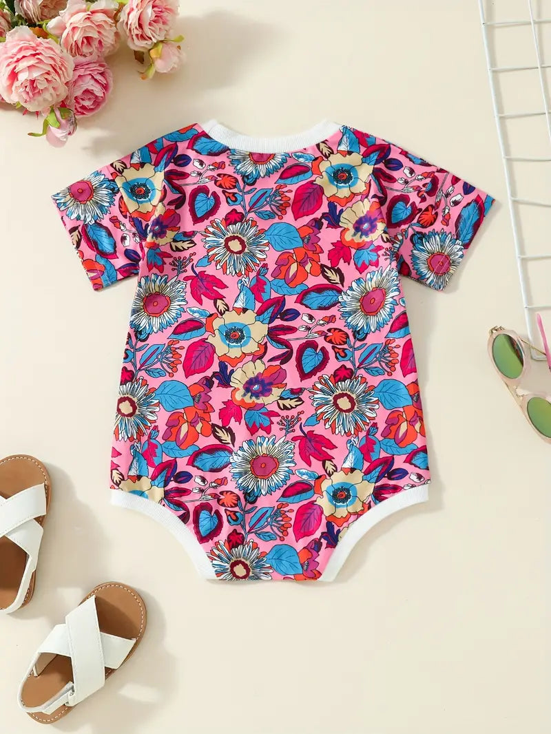 Bright Color Flower Onesie