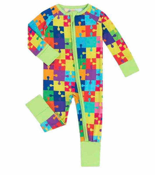 Bright Puzzle Piece Pajamas - Ryry&Lulu