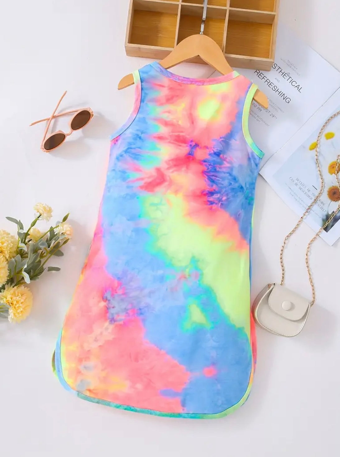 Tie-dye Slit Hem Dress