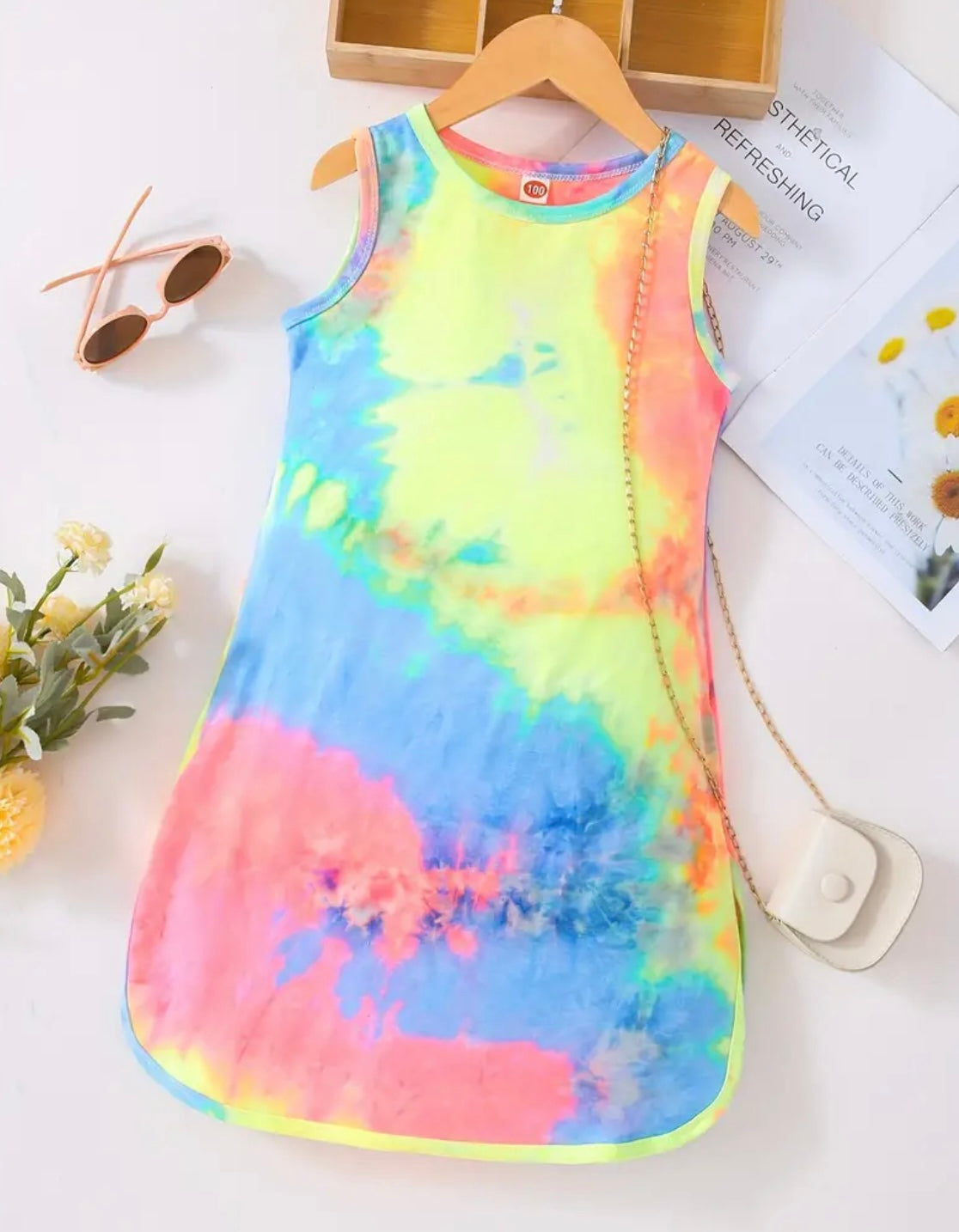 Tie-dye Slit Hem Dress