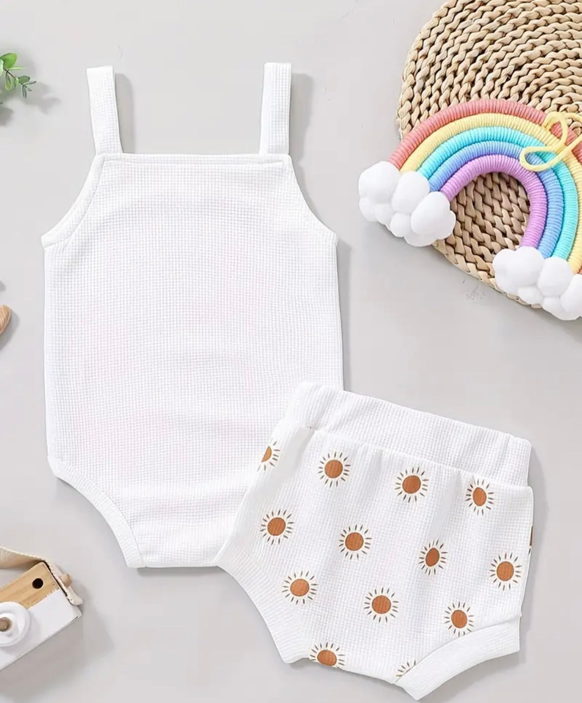 Sun Button Onesie and Shorts - Ryry&Lulu