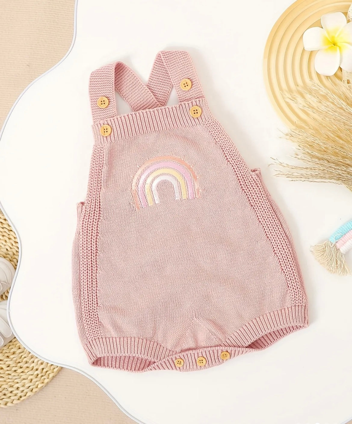 Pink Rainbow Button Onesie - Ryry&Lulu