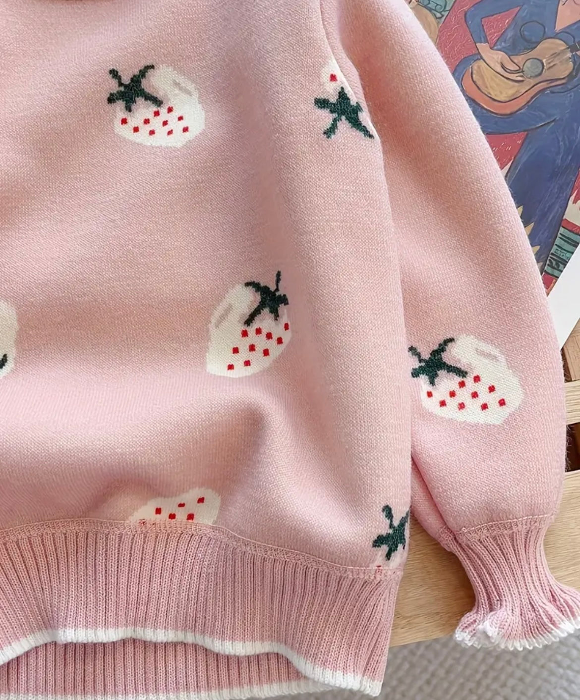 Strawberry Sweater With Warm Plush Lining Inside - Ryry&Lulu