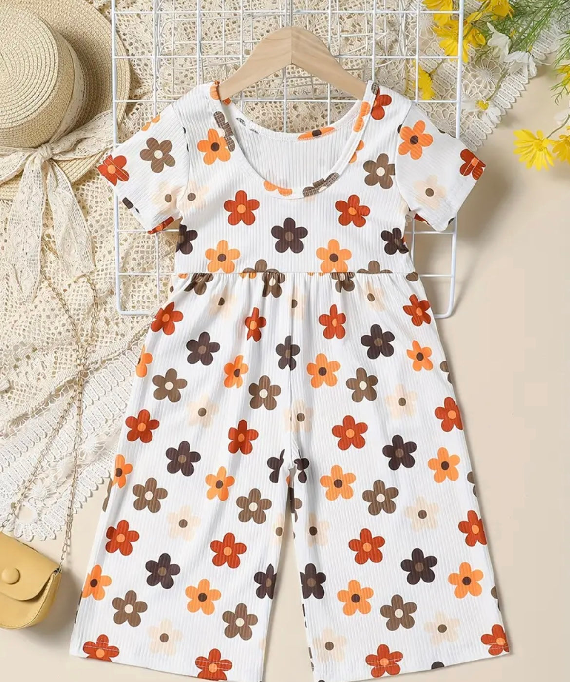 Retro Flower Flare Jumpsuit - Ryry&Lulu