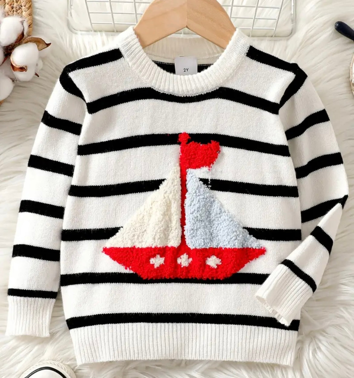 Striped Sailboat Sweater - Ryry&Lulu