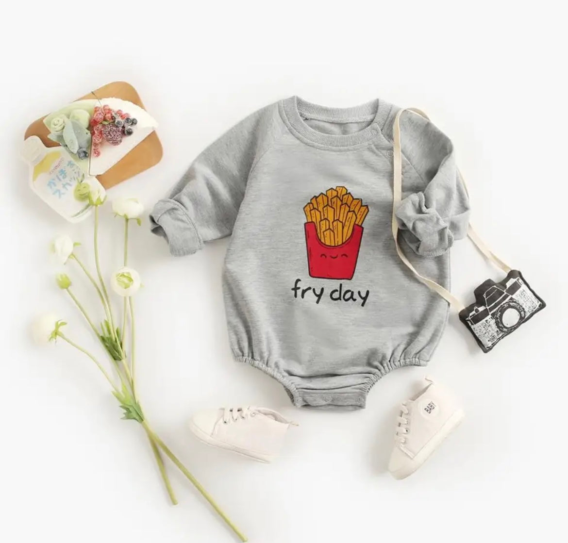 ‘Fry day’ Long Sleeve Onesie