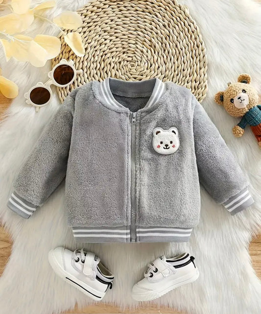 Fuzzy Bear Jacket (In Color Gray Or Pink)