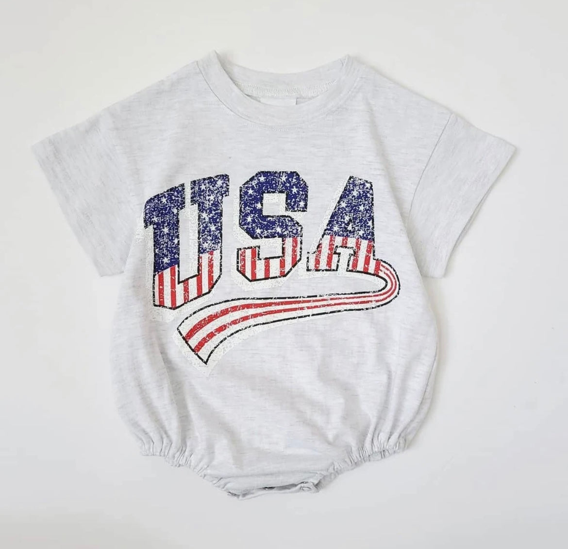 Grey USA Flag Style Onesie