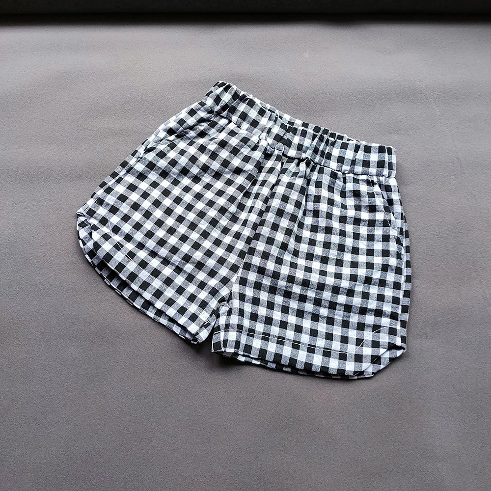 Black And White Checkered Shorts